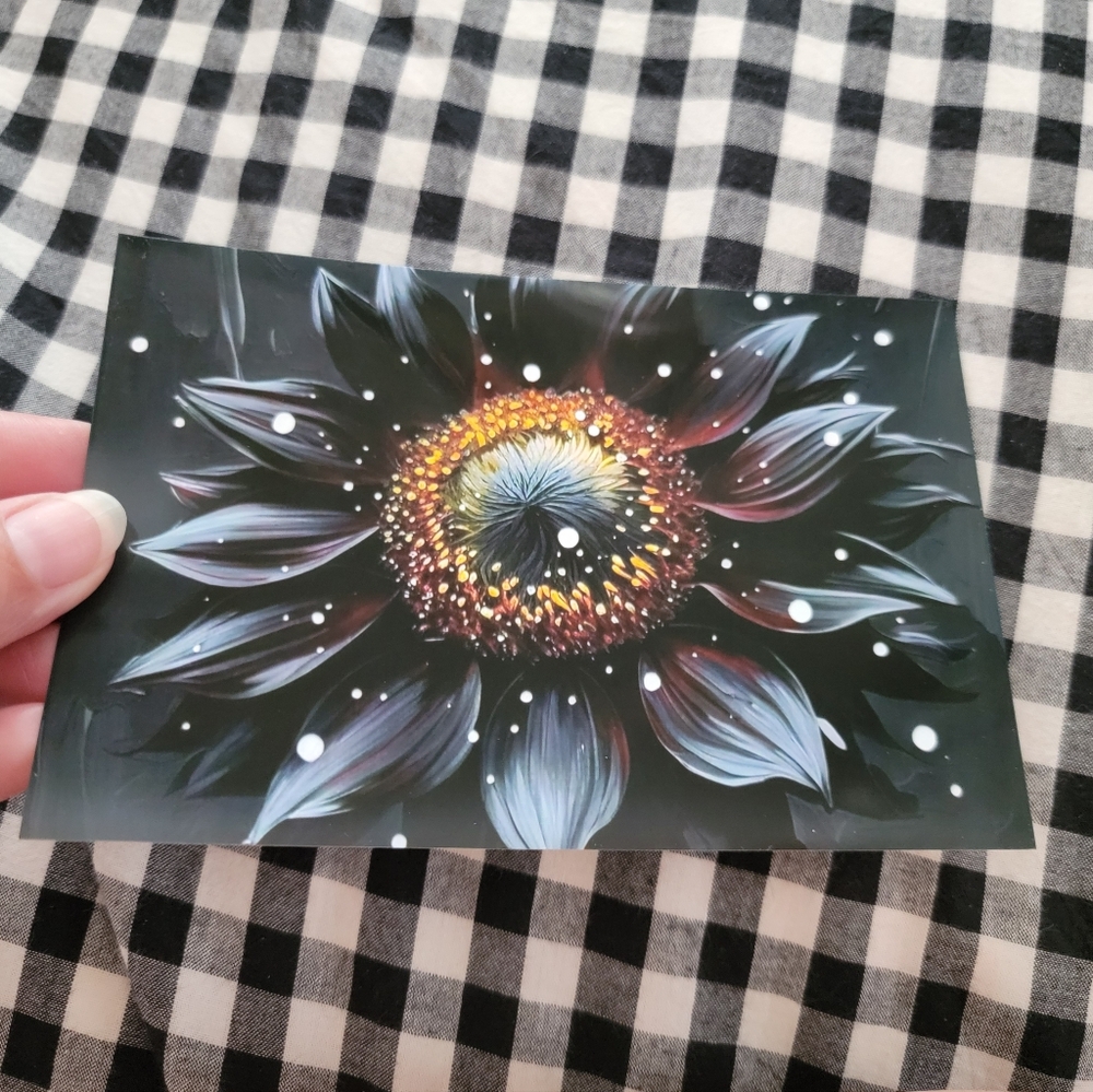 Black Sunflower Art Print